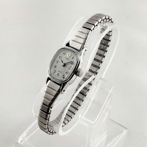 Timex Quartz Silver Tone Watch, White Dial, Stretch Strap