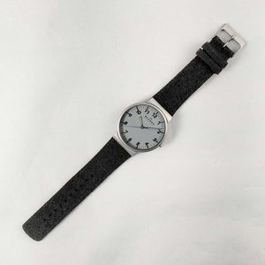 Skagen Men's Stainless Steel Watch, Gray Dial, Wool Leather Strap