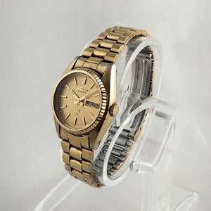 Seiko Unisex Gold Tone Watch, Date Window, Bracelet Strap