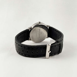 Skagen Men's Watch, Glow in the Dark Details, Black Genuine Leather Strap
