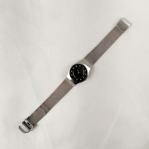 Skagen Unisex Watch, Black Dial with Jewel Details, Mesh Strap