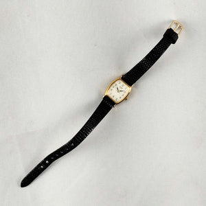 Pulsar Quartz Watch, Rounded Dial, Black Leather Strap