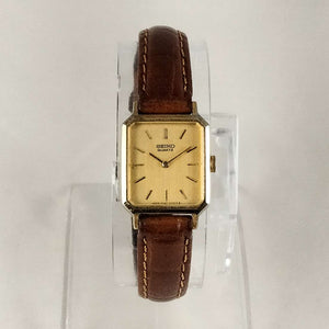 Seiko Quartz Watch, Gold Tone Details, Leather Strap