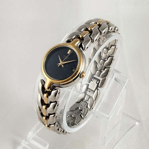 Seiko Quartz Watch, Navy Dial, Silver and Gold Tone Details, Bracelet Strap