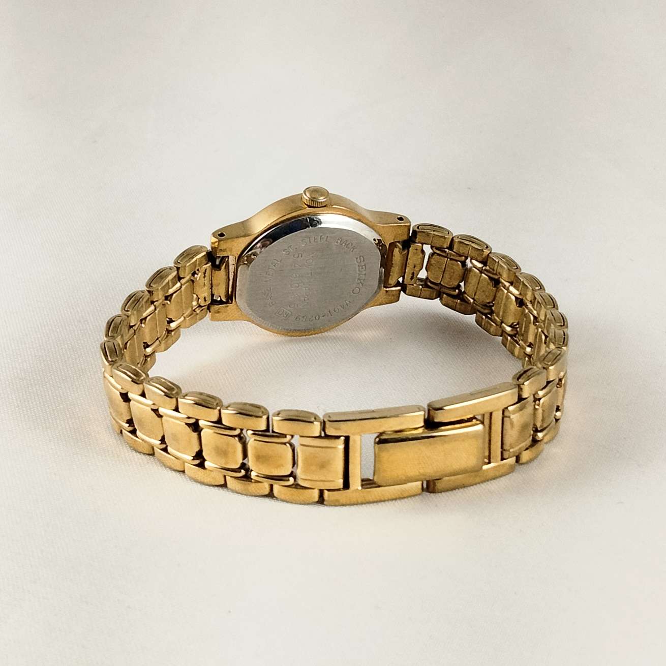 Seiko Petite Watch, Gold Tone Details, Bracelet Strap