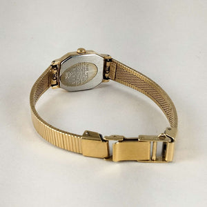 Seiko Quartz Watch, Octagonal Dial, Gold Tone Details, Link Strap