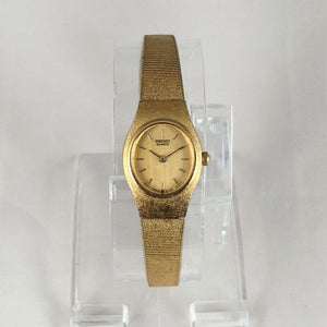 Seiko Petite Watch, Gold Tone Details, Oval Dial, Link Strap
