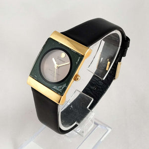 Vienna Watch, Modern, Graphic Look, Black Leather Strap