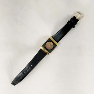 Vienna Watch, Modern, Graphic Look, Black Leather Strap