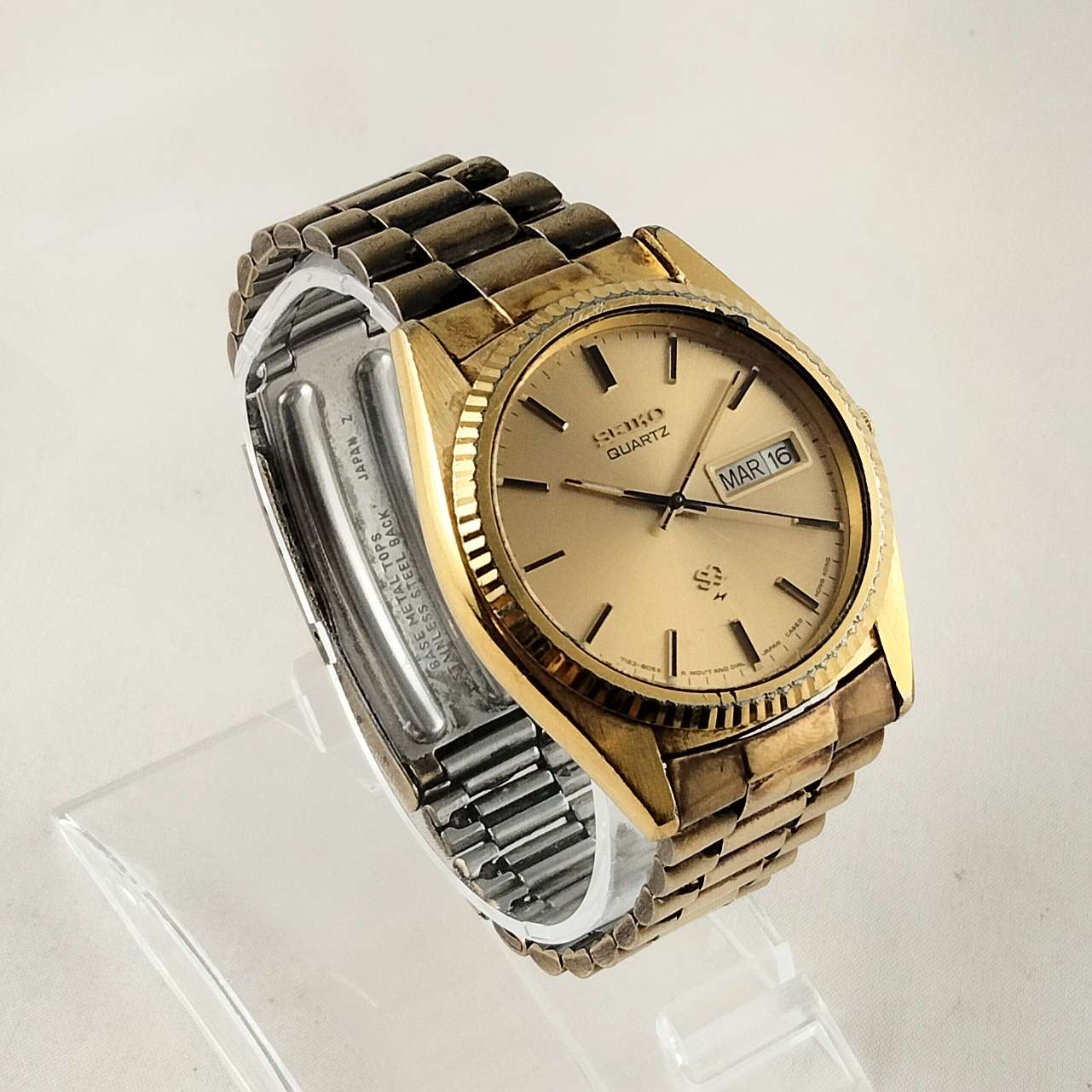 Seiko Watch, Gold Tone, Bracelet Strap