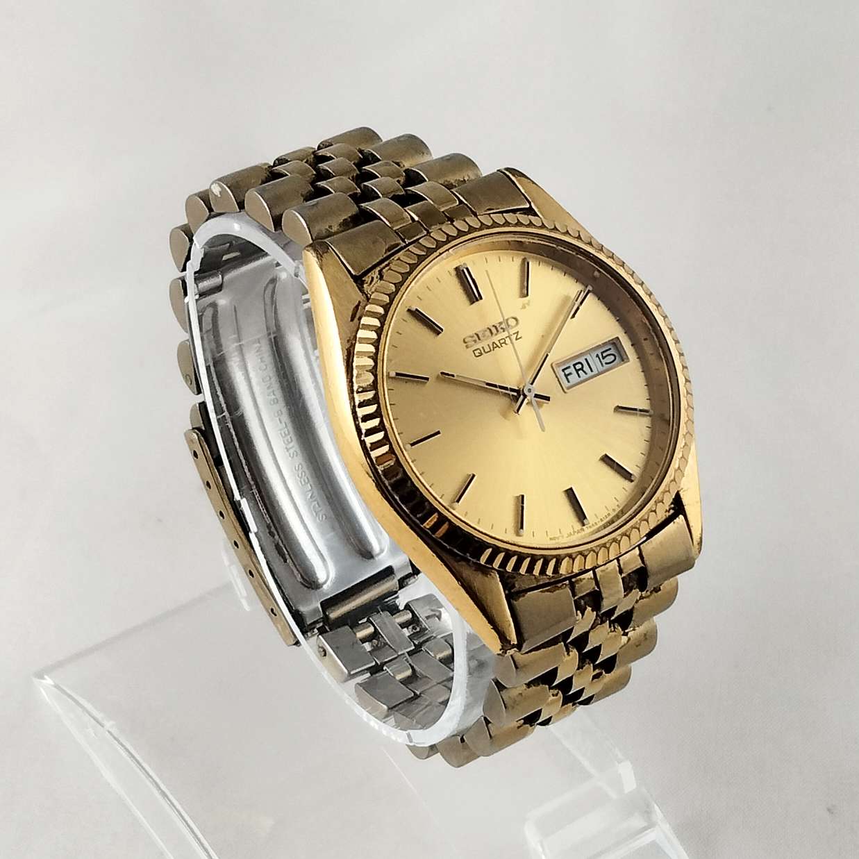 Seiko Watch, Gold Tone, Bracelet Strap