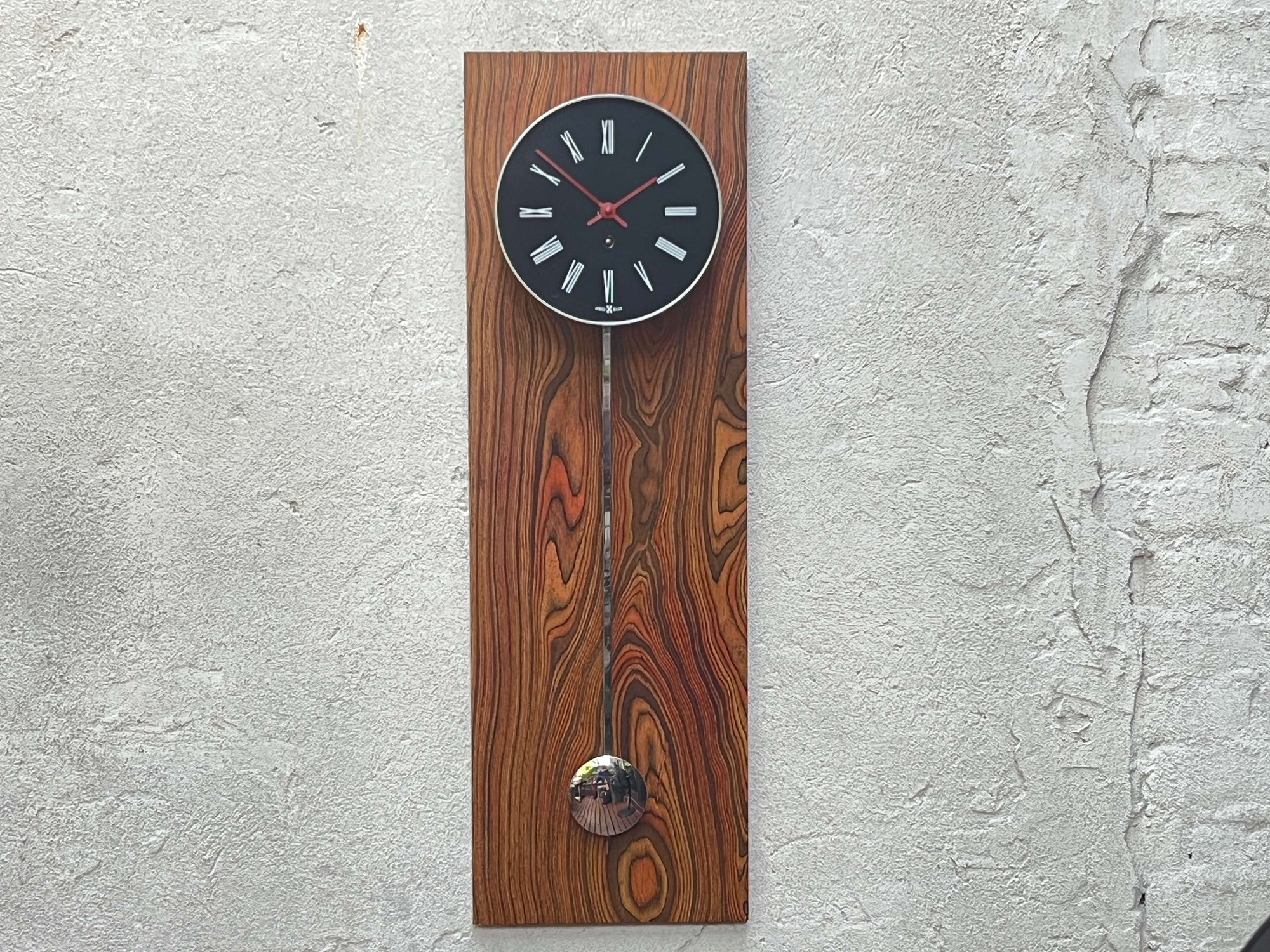 Howard Miller Long Modernist Wood Pendulum Wall Clock