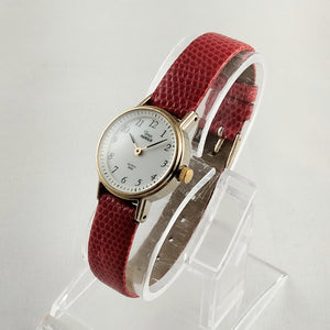 Timex Indiglo Women's Watch, White Dial, Red Leather Strap
