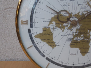 Kundo Large Round Brass Mantle World Clock