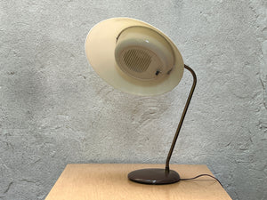 Classic Atomic Lightolier Desk Lamp with Diffuser in Taupe, Adjustable, All Original