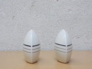 I Like Mike's Mid Century Modern Accessories Mid Century Modern Round White Ceramic Salt & Pepper Shakers Set