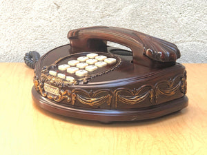 I Like Mike's Mid Century Modern Accessories Victoria Taiwood Telephone with Faux Red Wood, circa 1975