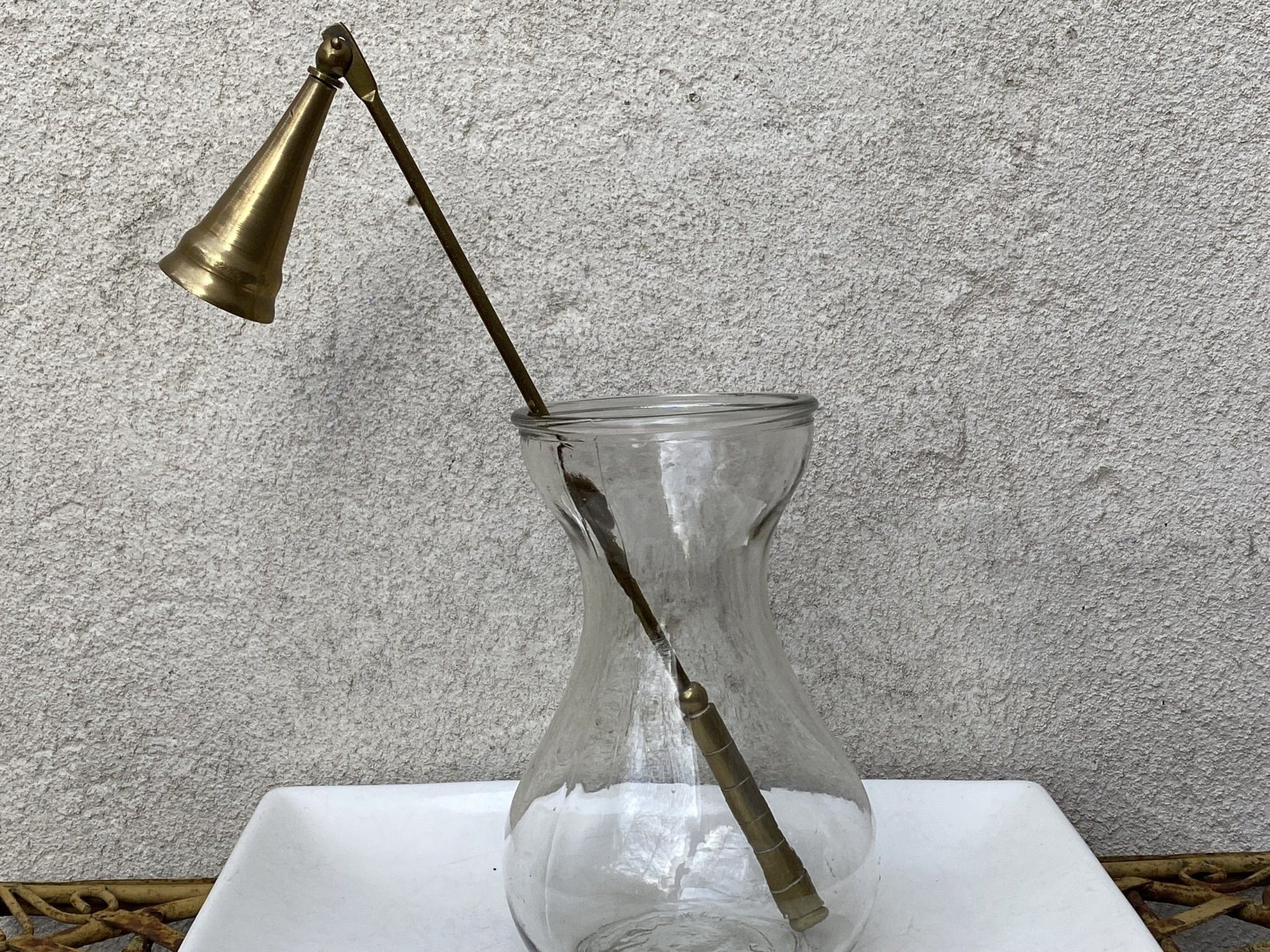 I Like Mike's Mid Century Modern Candle Snuffers Solid Brass Candle Snuffer with Tall Cap and 10" Reach