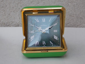 I Like Mike's Mid Century Modern Clock Green Seth Thomas West German Travel Clock, Wind Up