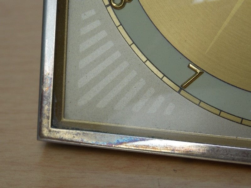 I Like Mike's Mid-Century Modern Clock Kienzle Square Brass Jeweled Desk Clock