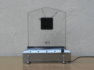 I Like Mike's Mid Century Modern Clock Light Up Glass and Chrome Deco Mantel Clock, New Movement