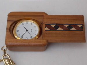 Wooden Artisan Key Chain Clock, Quartz, Small Heart