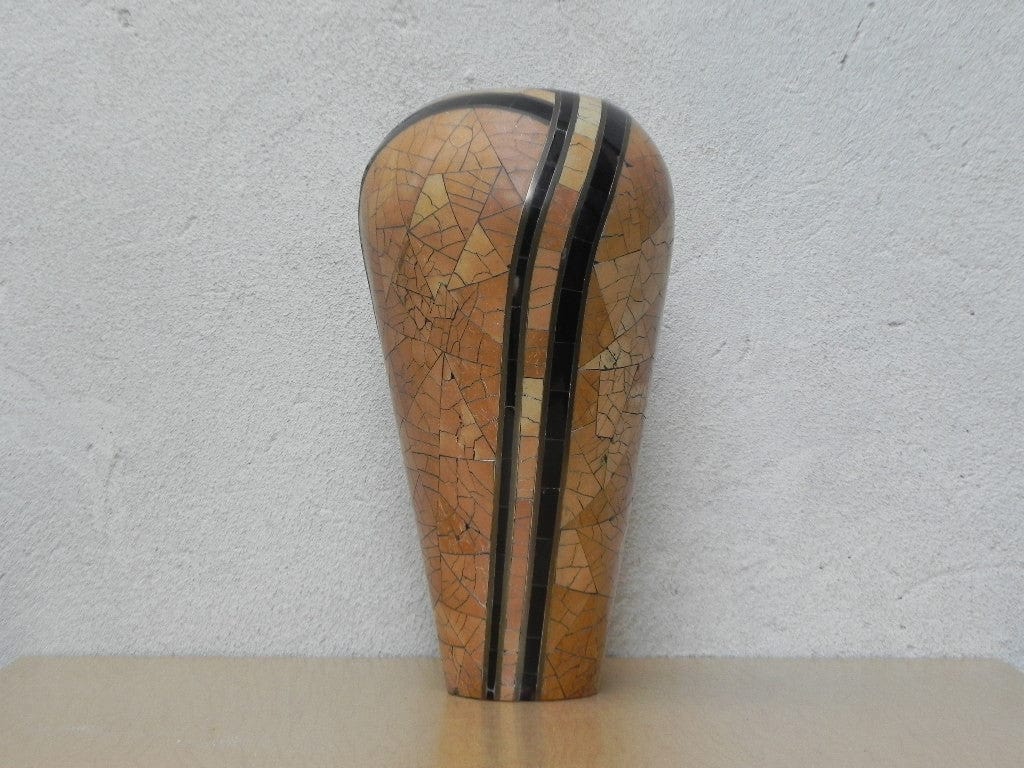 I Like Mike's Mid Century Modern Large Deco Crackle Wood Vase by Dara Interanational
