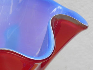 I Like Mike's Mid Century Modern Wall Decor & Art Baijan Large Art Glass Red & Blue Vase