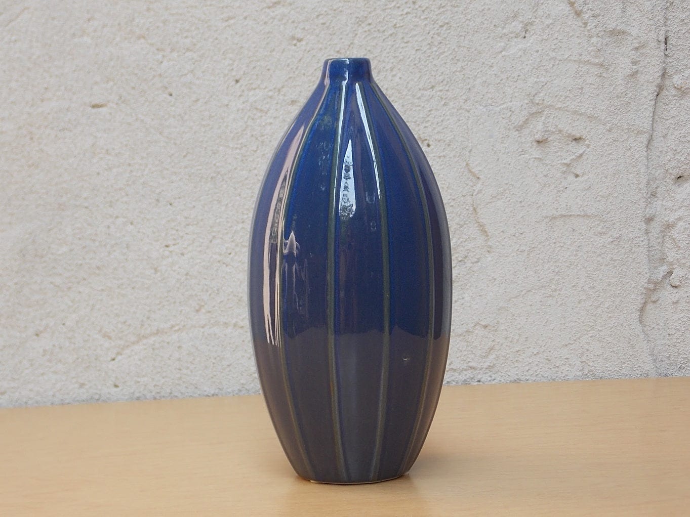 I Like Mike's Mid Century Modern Wall Decor & Art Medium Blue Ceramic Modern Teardrop Bud Vase