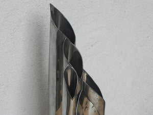 I Like Mike's Mid Century Modern Wall Decor & Art Modern Metal Pipe Multi Hole Vase, 1979, Signed Robin Nemeth