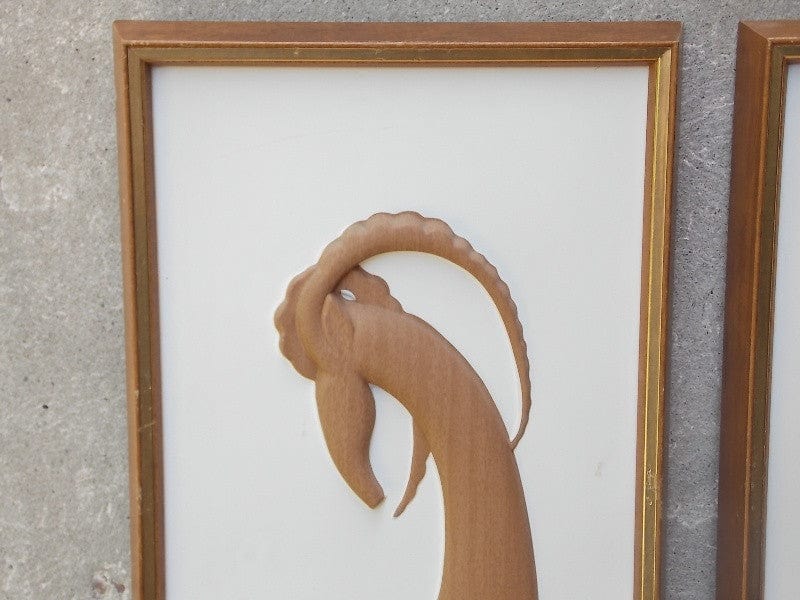 I Like Mike's Mid-Century Modern Wall Decor & Art Pair Turner Gazelle Relief Wall Hangings