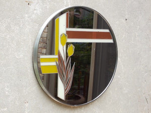 I Like Mike's Mid-Century Modern Wall Decor & Art Round Picture Mirror with Tulips by Turner Wall Accessories