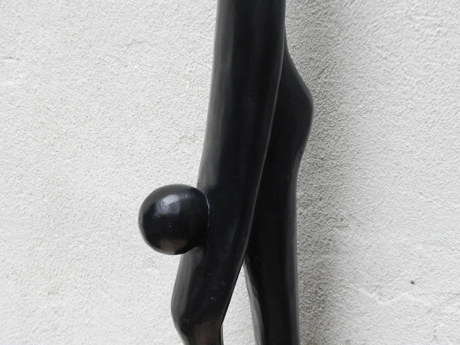 I Like Mikes Mid Century Modern Sculptures & Statues Tall Thin Black Wood Parent Child Floor Statue from Ghana