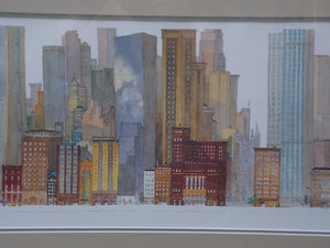 West 57th Street by Leonard Weber, From the Townscape Series, Signed and Framed