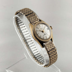 Timex Unisex Gold Tone Watch, Textured Stretch Strap