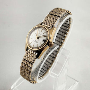 Timex Unisex Gold Tone Watch, Textured Stretch Strap