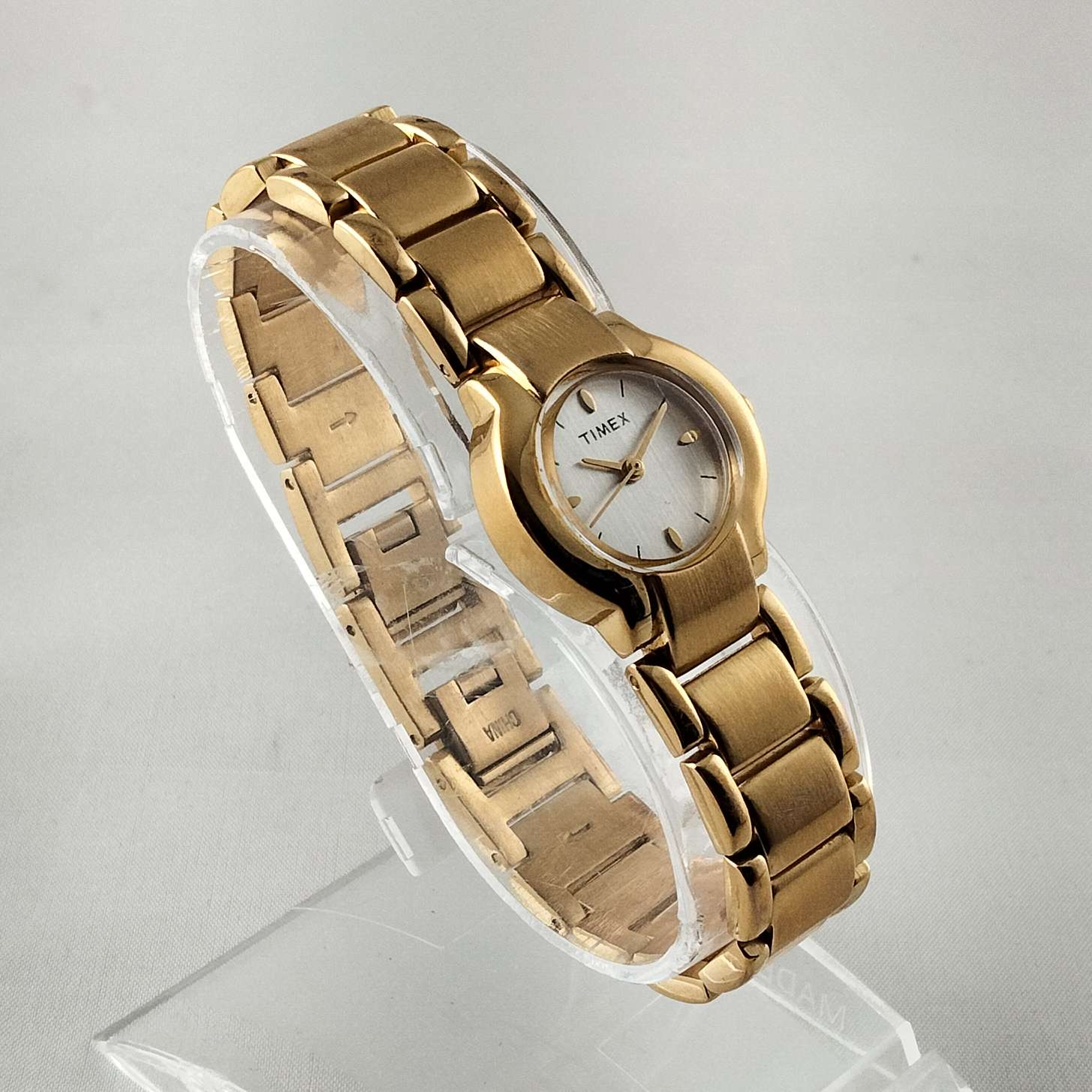 Timex Unisex Gold Tone Watch, Chunky Bracelet Strap