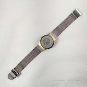 Skagen Men's Stainless Steel Watch, Gold Tone Details, Mesh Strap