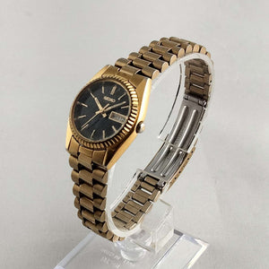 Seiko Unisex Watch, Black and Gold Tone, Bracelet Strap