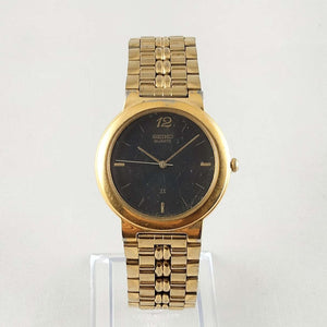Seiko Unisex Watch, Black and Gold Tone, Bracelet Strap