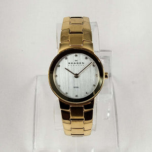 Skagen Women's Gold and Silver Tone Watch, Jewel Details, Bracelet Strap
