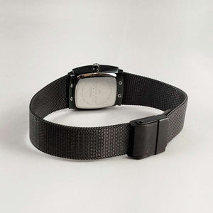 Skagen Unisex Watch, Black Mother of Pearl Dial with Jewel Details, Black Mesh Strap