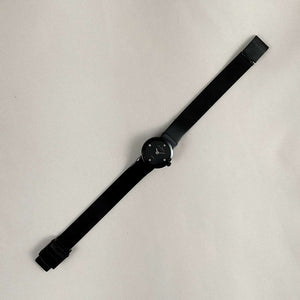 Skagen Women's Petite Watch, Black Dial, Black Mesh Strap