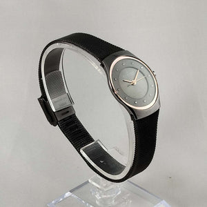 Skagen Women's Watch, Dark Gray Dial and Mesh Strap, Rose Gold Tone Accents