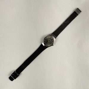 Skagen Women's Watch, Dark Gray Dial and Mesh Strap, Rose Gold Tone Accents