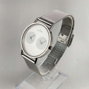 Skagen Men's Watch, Dual Time, Off-White Dial with Vertical Stripes