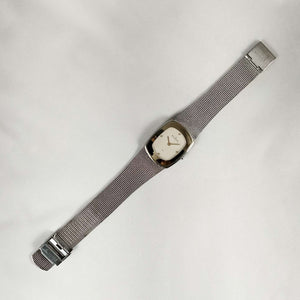 Skagen Unisex Watch, Elongated Dial, Gold Tone Details, Mesh Strap