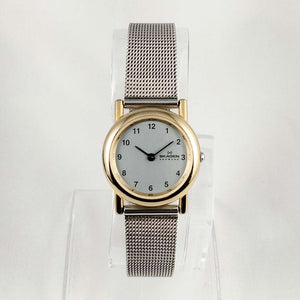 Skagen Unisex Watch, Gold Tone Bezel, Mesh Strap