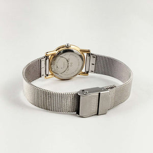 Skagen Unisex Watch, Gold Tone Bezel, Mesh Strap