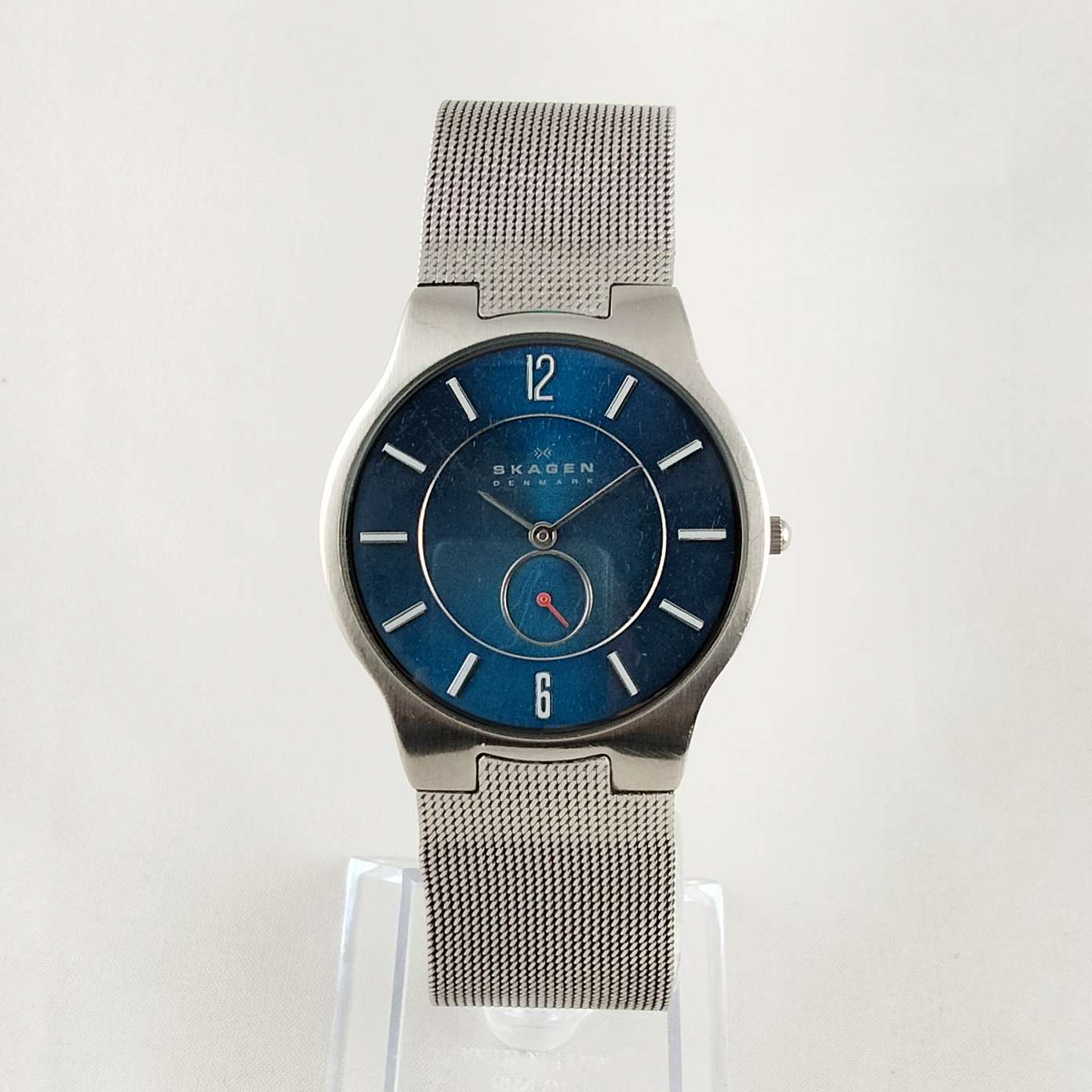 Skagen Men's Watch, Navy Dial, Mesh Strap